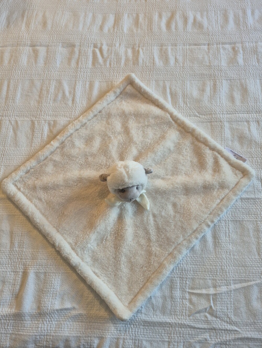 Pottery Barn Kids Cream Gray Lamb Plush Security Blanket Monique Lhuillier Lovey